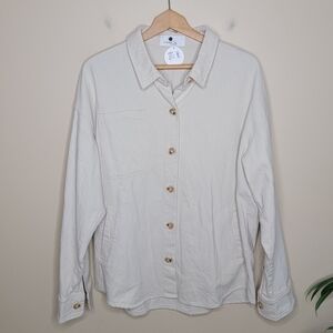 NWT Everyday Chic Boutique | Twill Shacket in Cream Sand NWT Size S/M